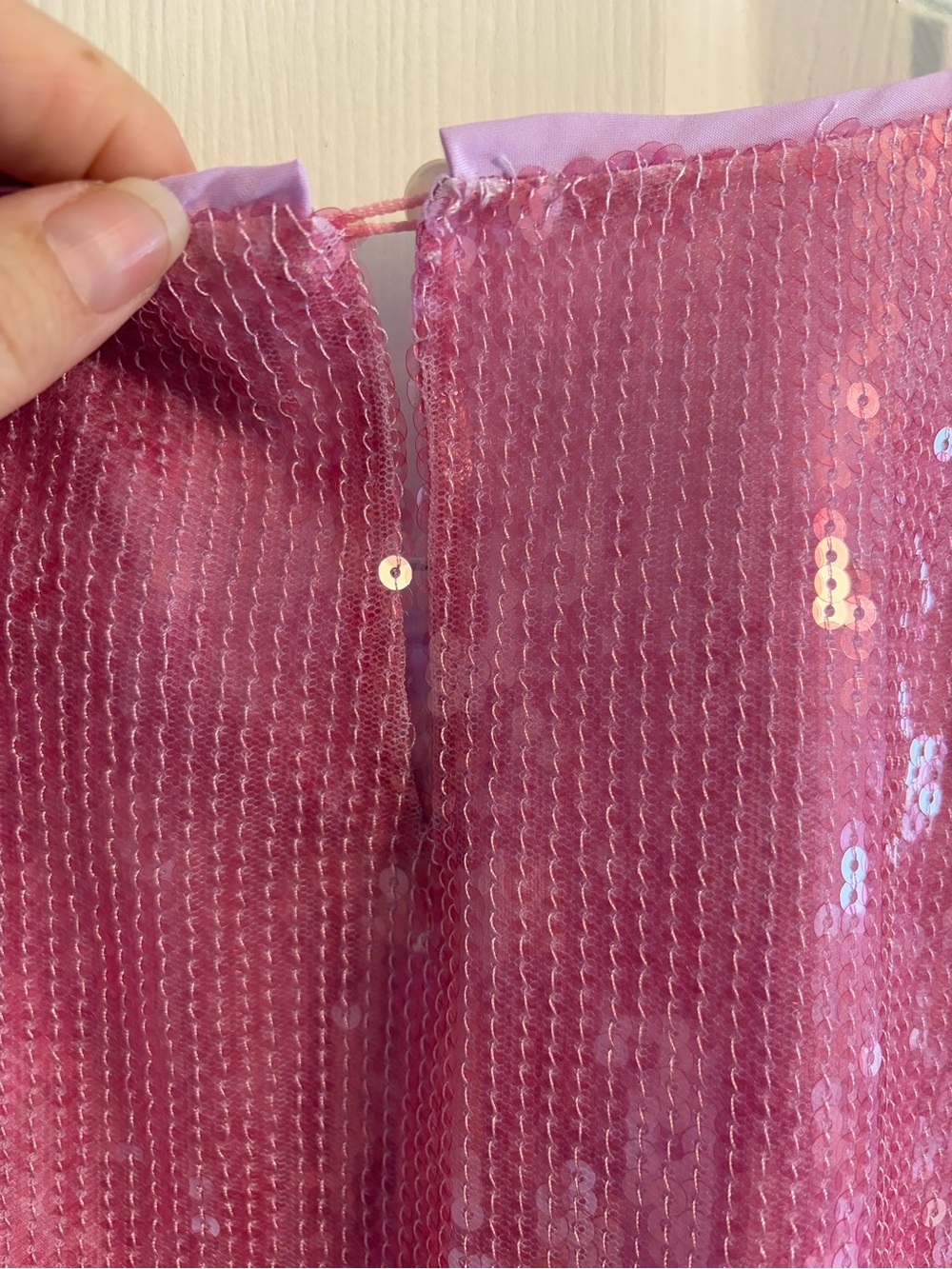 J.Crew Collection Sequin Shell Top Blouse L Pink Sleeveless Lined Sparkle Party - Picture 6 of 6